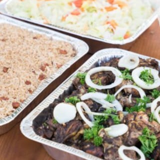 Package 1 - Jerk Chicken, Rice and Peas, Salad, Pikliz