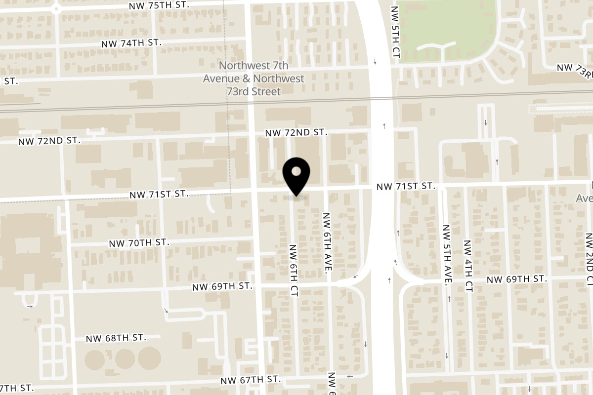 Map showing the location of Naomi's Garden Restaurant & Lounge Naomi's Garden Restaurant & Lounge on 650 NW 71st St in Miami